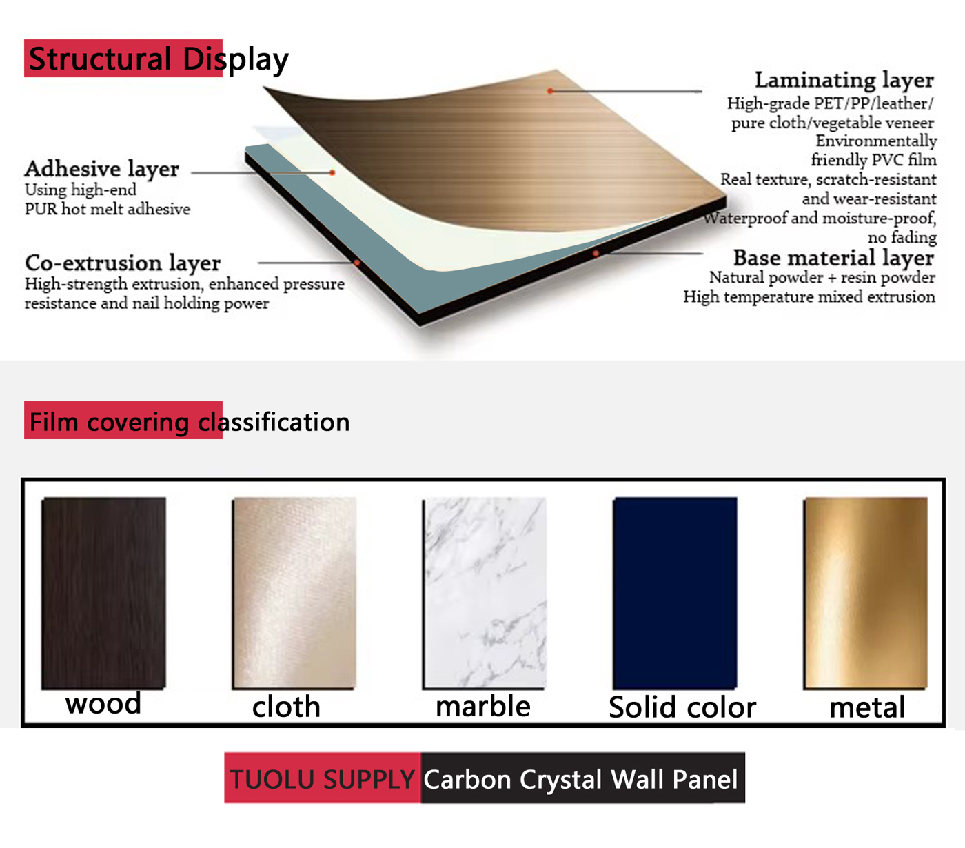 Carbon crystal board compression resistant fire retardant Wall Marble Sheets Interior wall panels